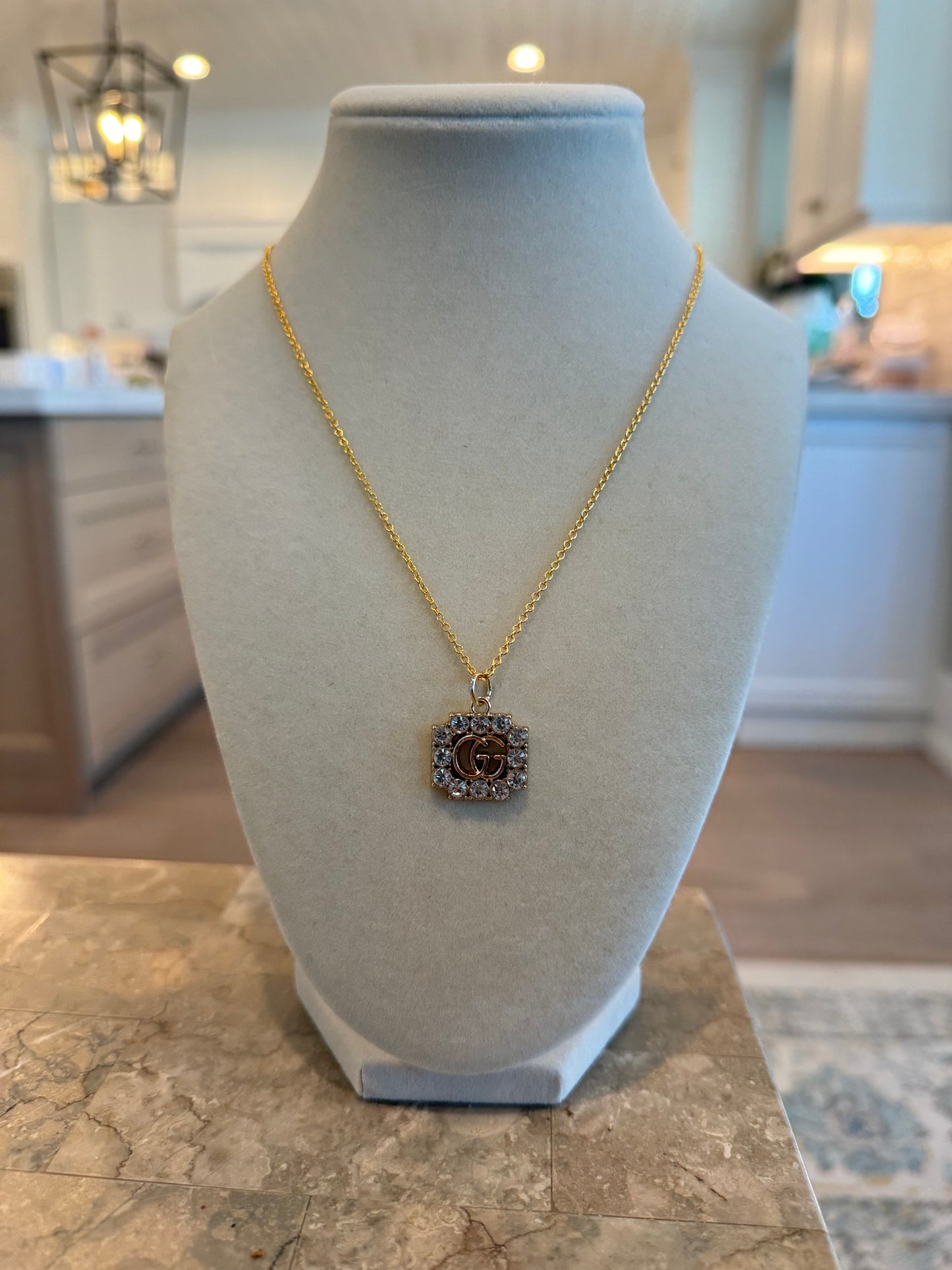 GG Rhinestones Gold Necklace