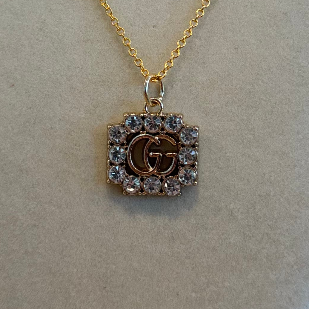 GG Rhinestones Gold Necklace