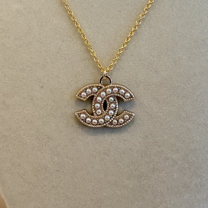 CC Pearls Bordered Gold Necklace